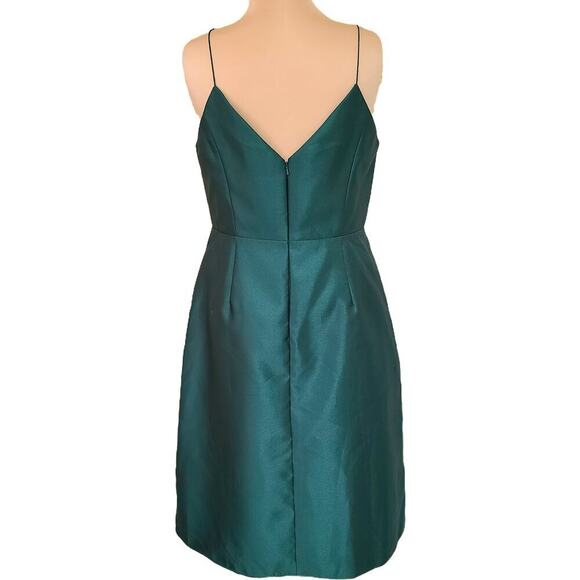 New Alfred Sung D777 Satin Cocktail Dress size 16 Hunter - Picture 2 of 5